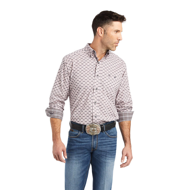 Ariat Hemden Herren - Relentless Superior Stretch Classic Fit Grau/Beige ( DKCIP-8162 )